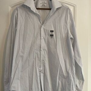 Calvin Klein Men's White Patterned Shirt